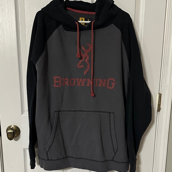 Browning Other - Browning Black and Gray Hoodie with Red Logo